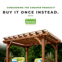 Outdoor Pergola Designed for Natural Shade, 10x10 Cedar Construction, Traditional Arbor Style, Ground Anchor System