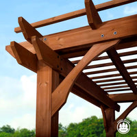 Outdoor Pergola Designed for Natural Shade, 10x10 Cedar Construction, Traditional Arbor Style, Ground Anchor System