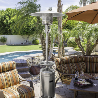 Patio Heater- 87'' Tall Stainless Steel Patio Heater with Table